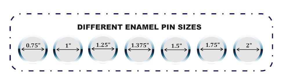different types of lapel pins sizes