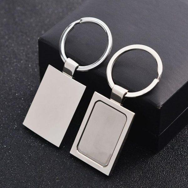 Silver Rectangle Keychain2
