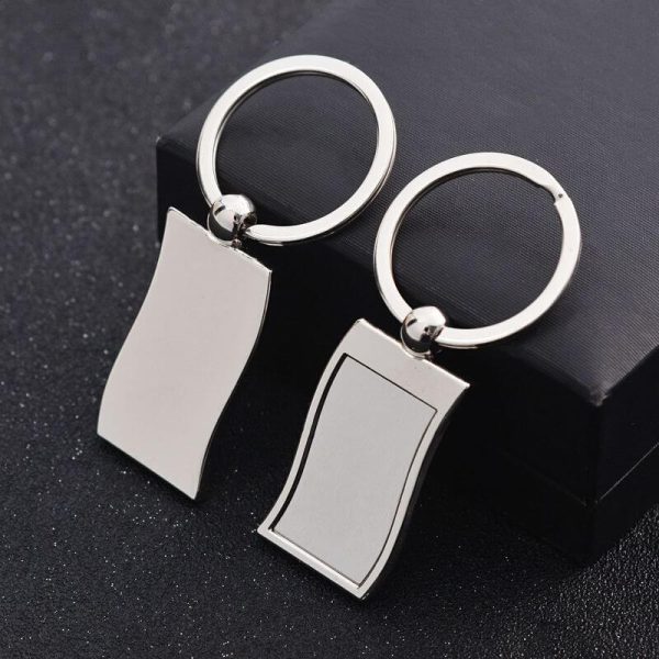 Silver Rectangle Keychain3