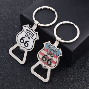 VINTAGE ROUTE 66 KEYCHAIN BOTTLE OPENER1