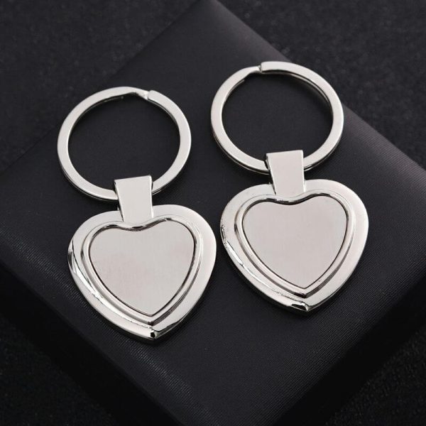 metal heart couple keychain1