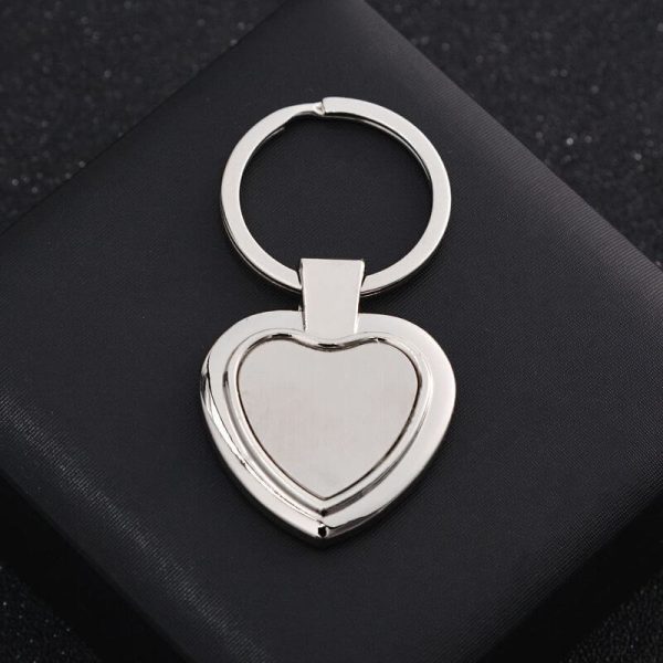 metal heart couple keychain2
